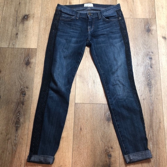 Current/Elliott Rolled Skinny Jeans w/Lace Detail - Picture 3 of 9